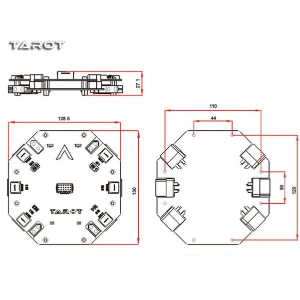 61YyjuC-qSL TAROT TL2996 High Current Distribution Board Power Distribution Management Module 12S 480A for DIY 4-axis / 6-axis Drone Kit in India