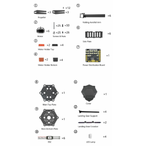 TD-900MM Hexacopter Drone Frame in India